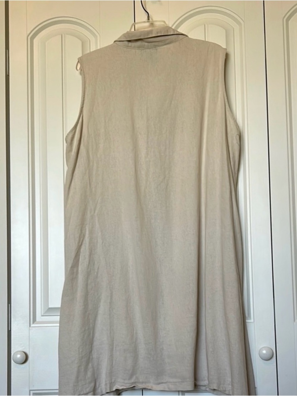 Jones New York Cream Sleeveless Button-Front Tunic Vest Dress - Picture 4 of 7
